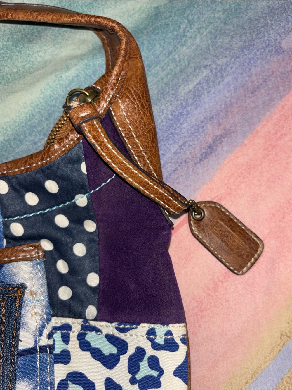Coach Vintage  Patchwork Denim Ergo Hobo Bag Y2K - Picture 2 of 9